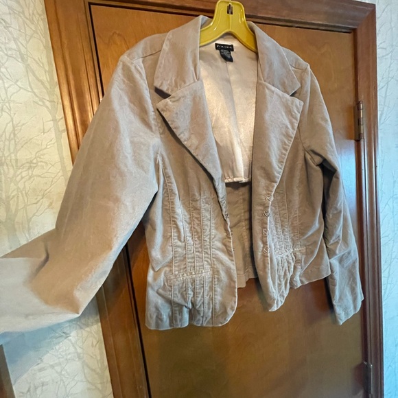 Vintage Y2K Cotton Velvet Fitted F.A.N.G Blazer Jacket Sz XL Lined Satin - Picture 14 of 16